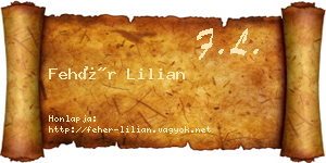 Fehér Lilian névjegykártya