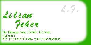 lilian feher business card